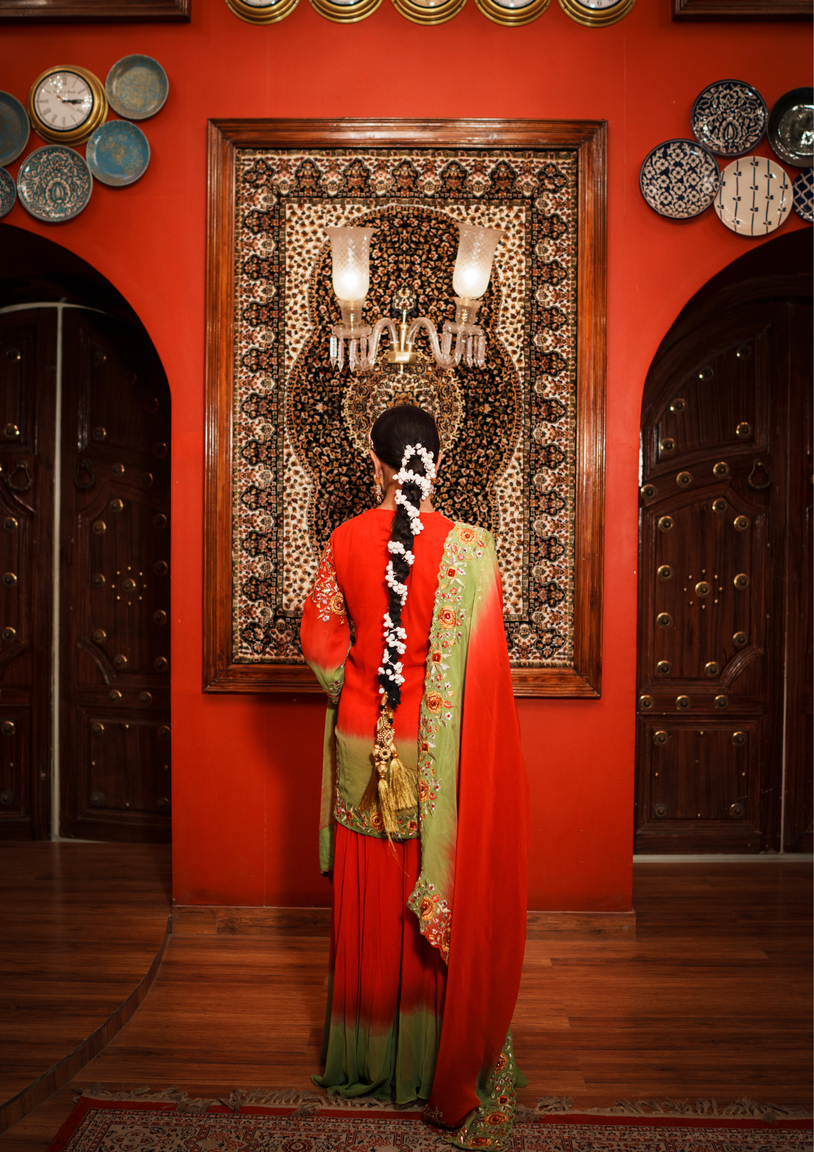 ROSE GEORGETTE SHARARA SET
