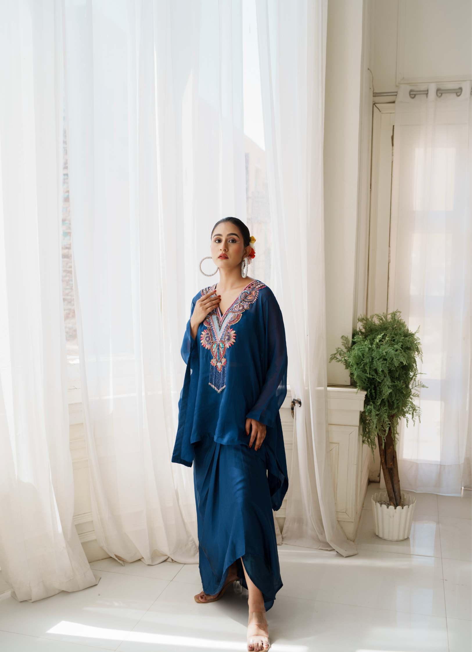 ANANYA SATIN AND ORGANZA SKIRT SET