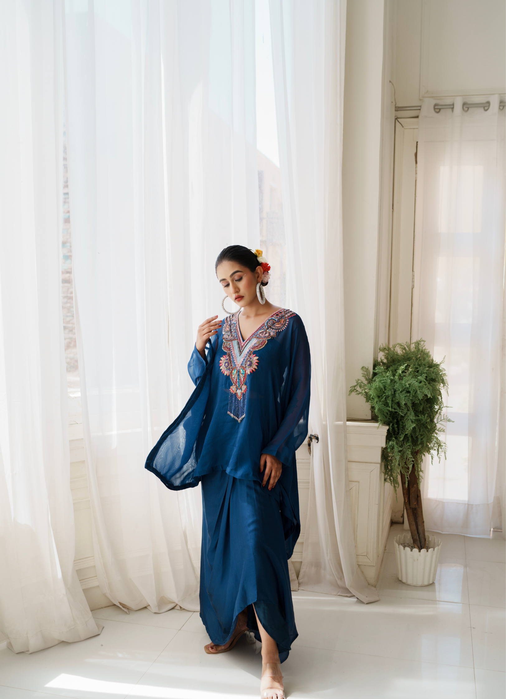 ANANYA SATIN AND ORGANZA SKIRT SET