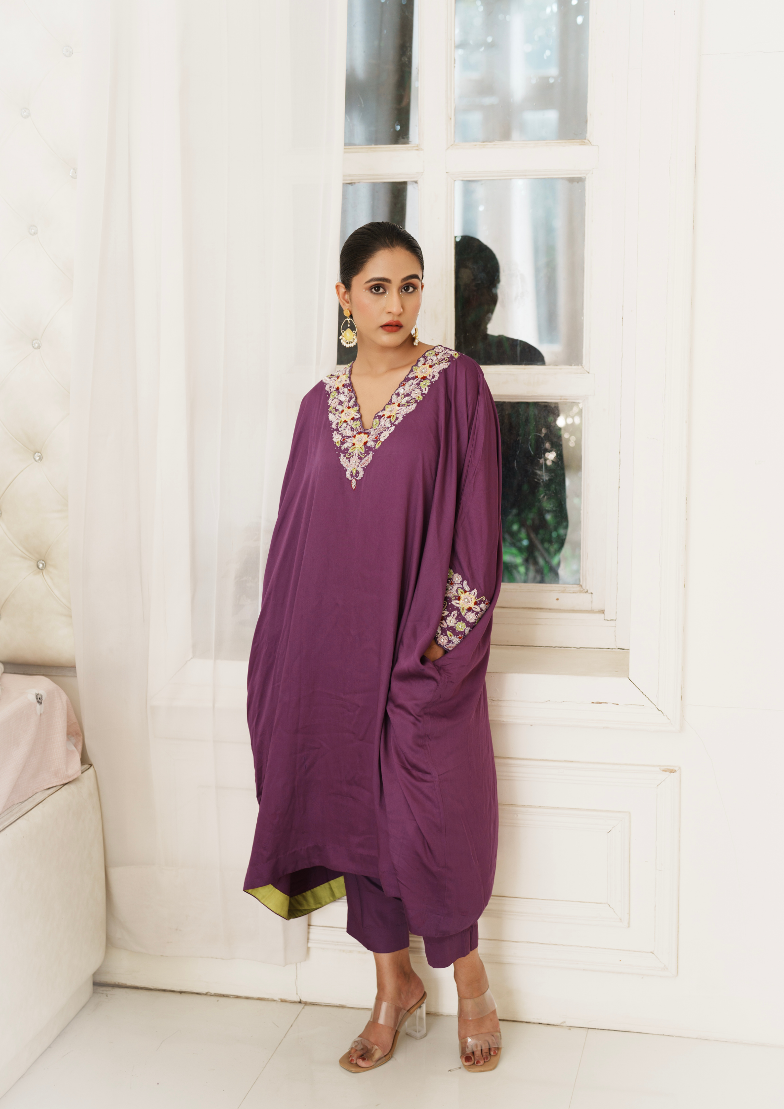 AMETHYST SATIN KURTA SET