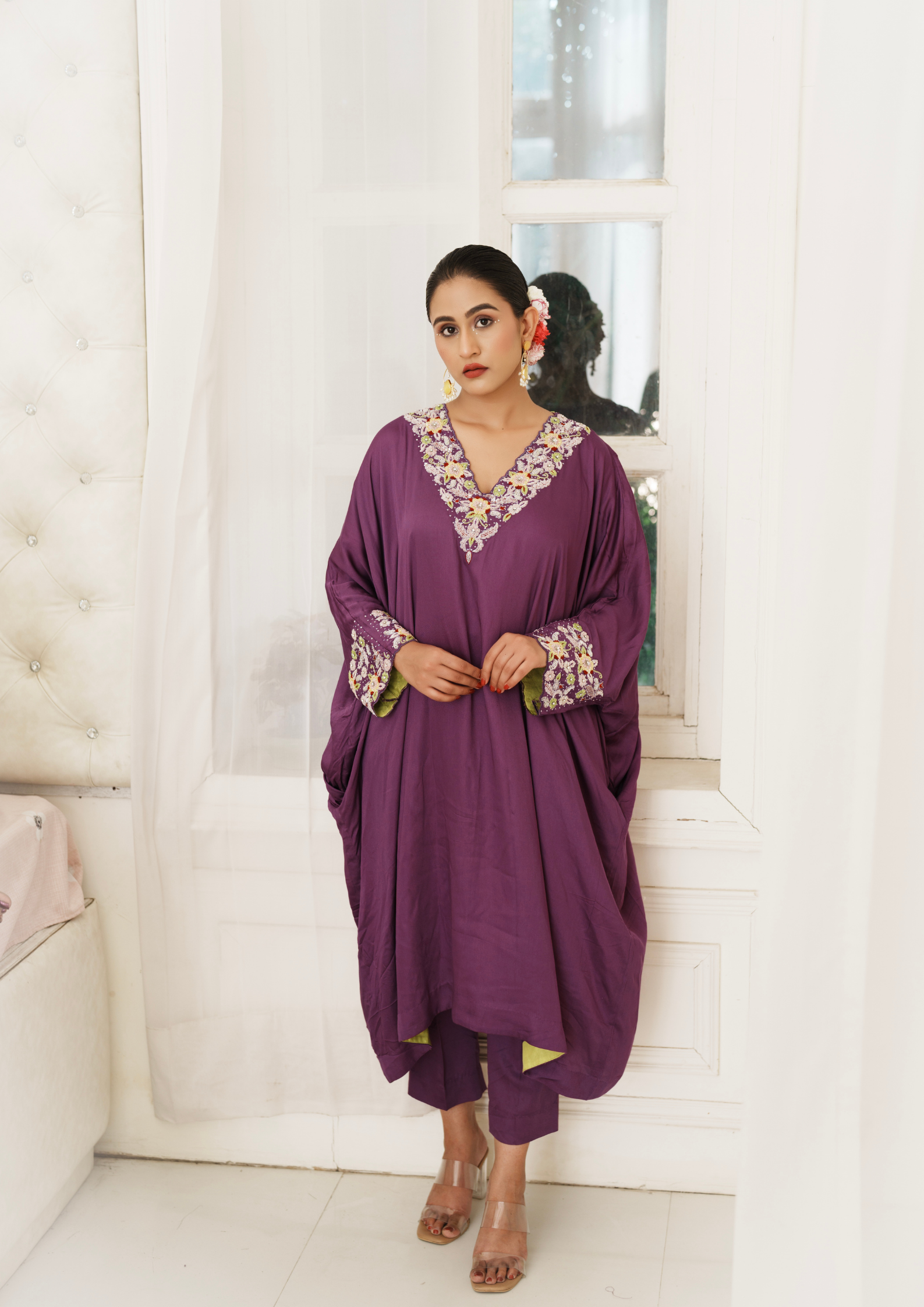 AMETHYST SATIN KURTA SET