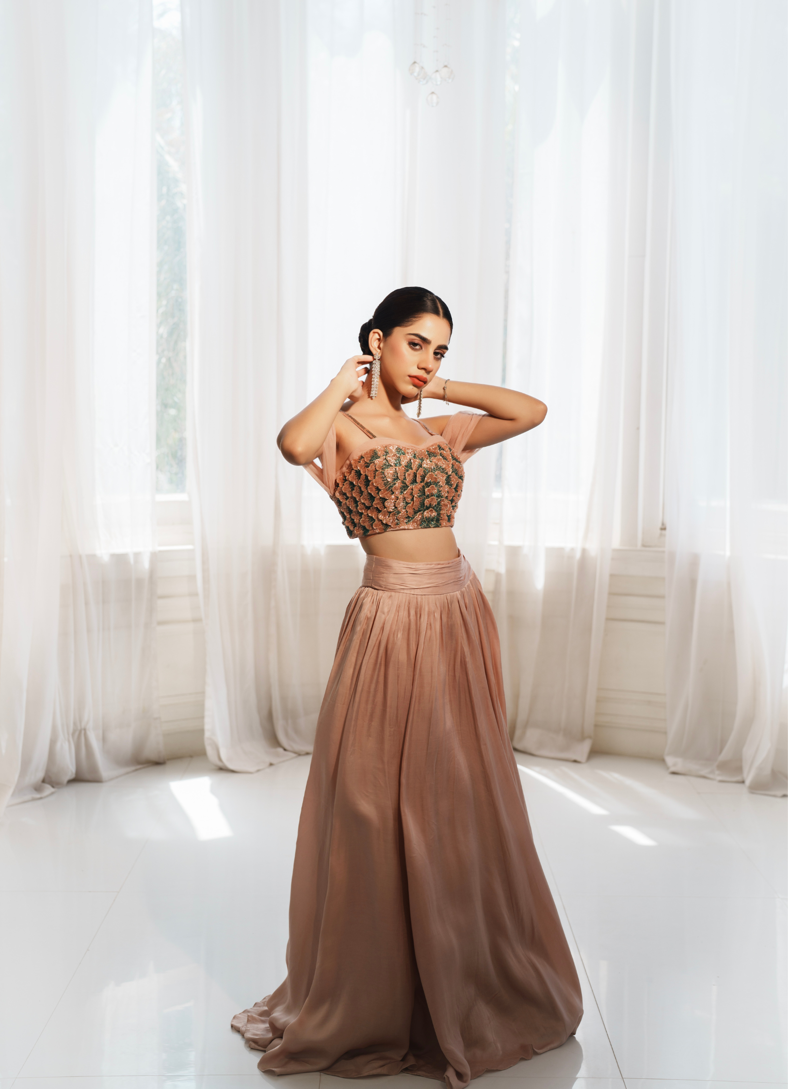 DEVIKA SATIN SKIRT SET