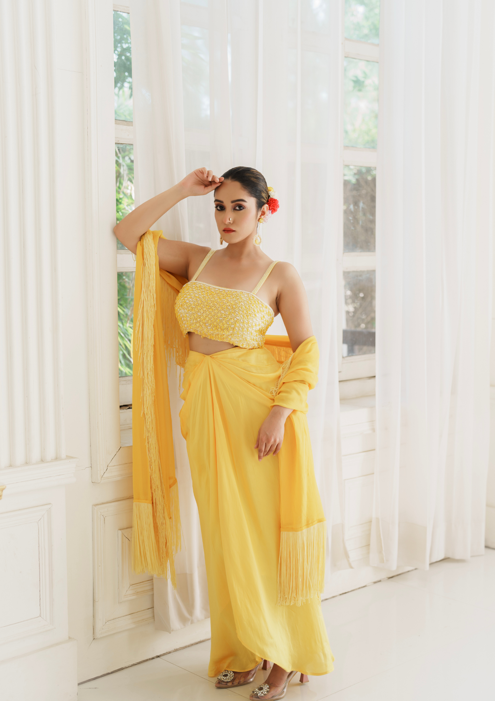 VIVANTA ILLUMINATING YELLOW SKIRT SET