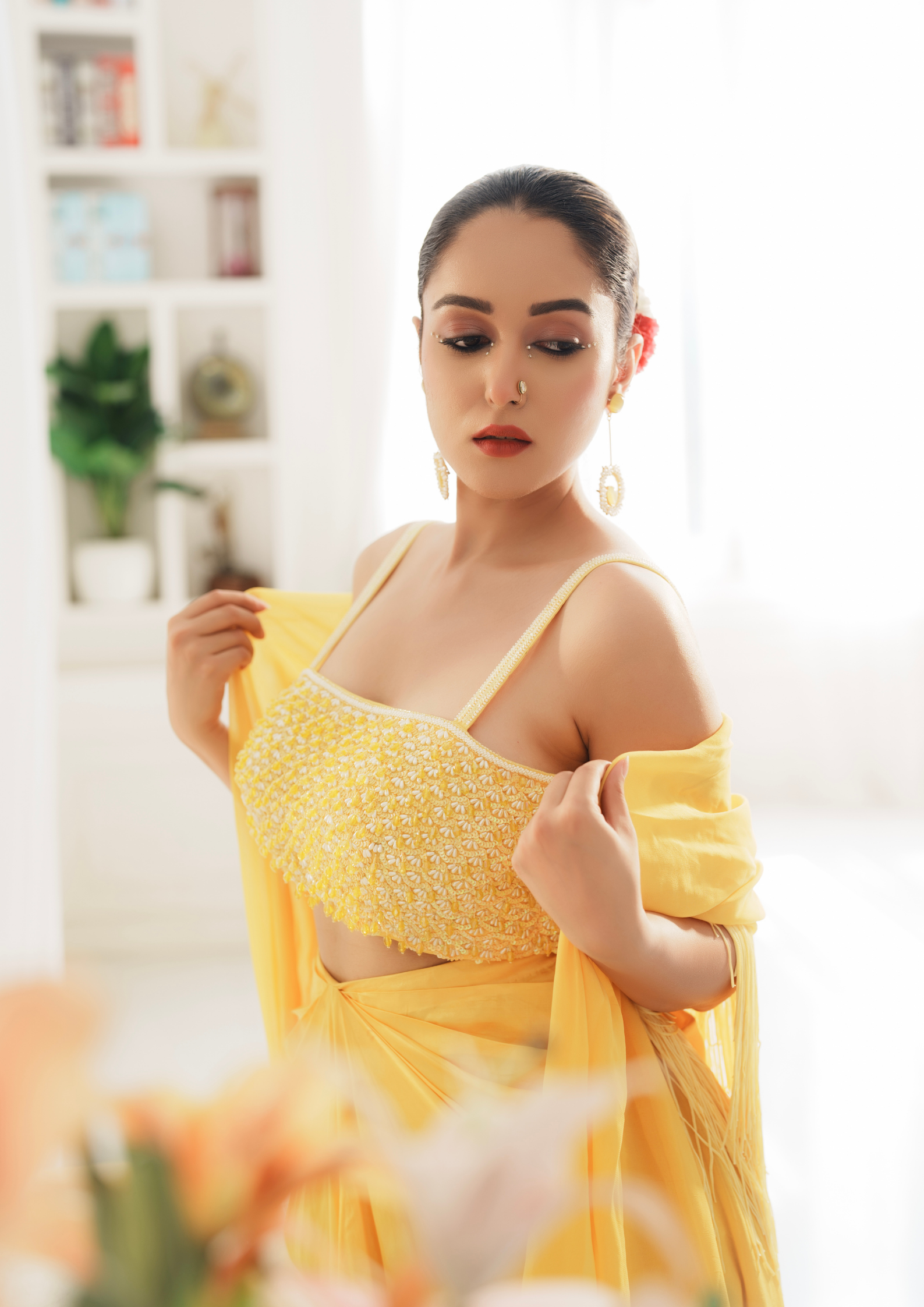 VIVANTA ILLUMINATING YELLOW SKIRT SET