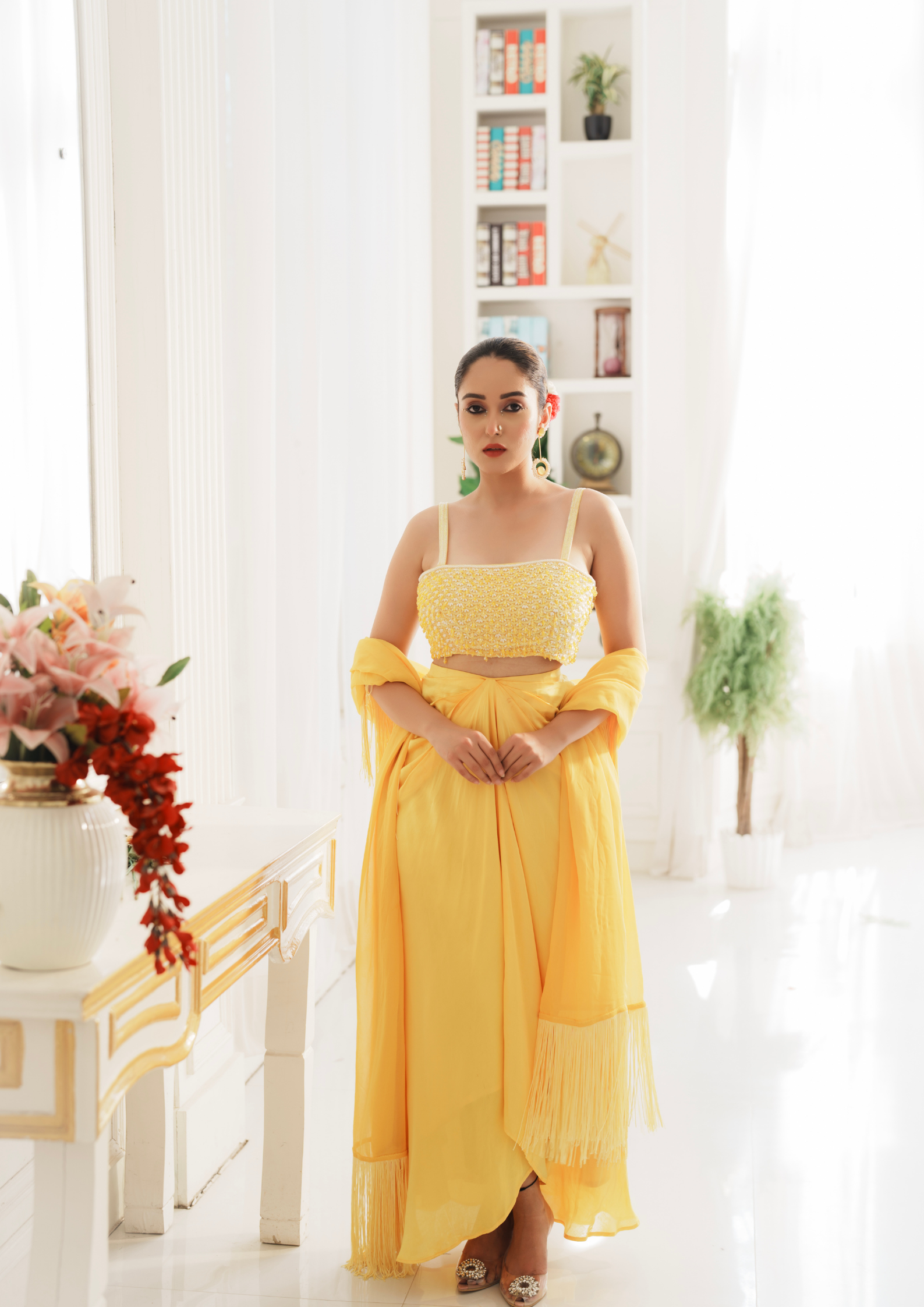 VIVANTA ILLUMINATING YELLOW SKIRT SET