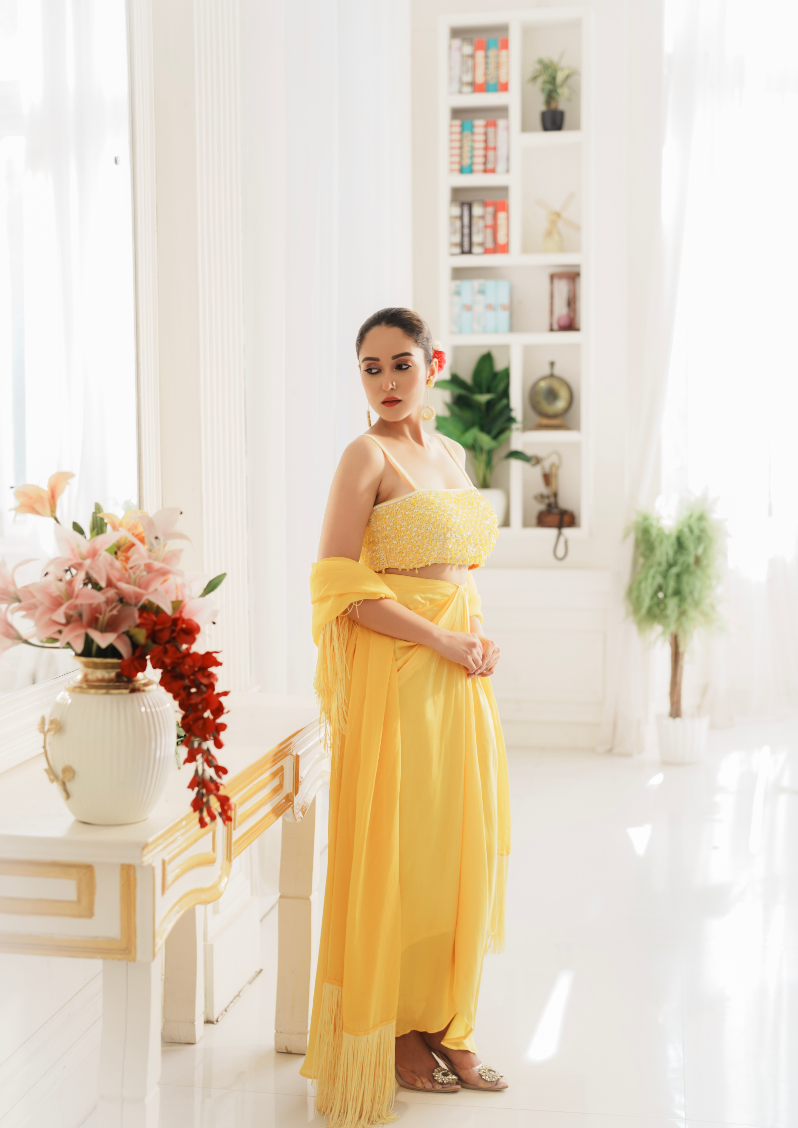 VIVANTA ILLUMINATING YELLOW SKIRT SET