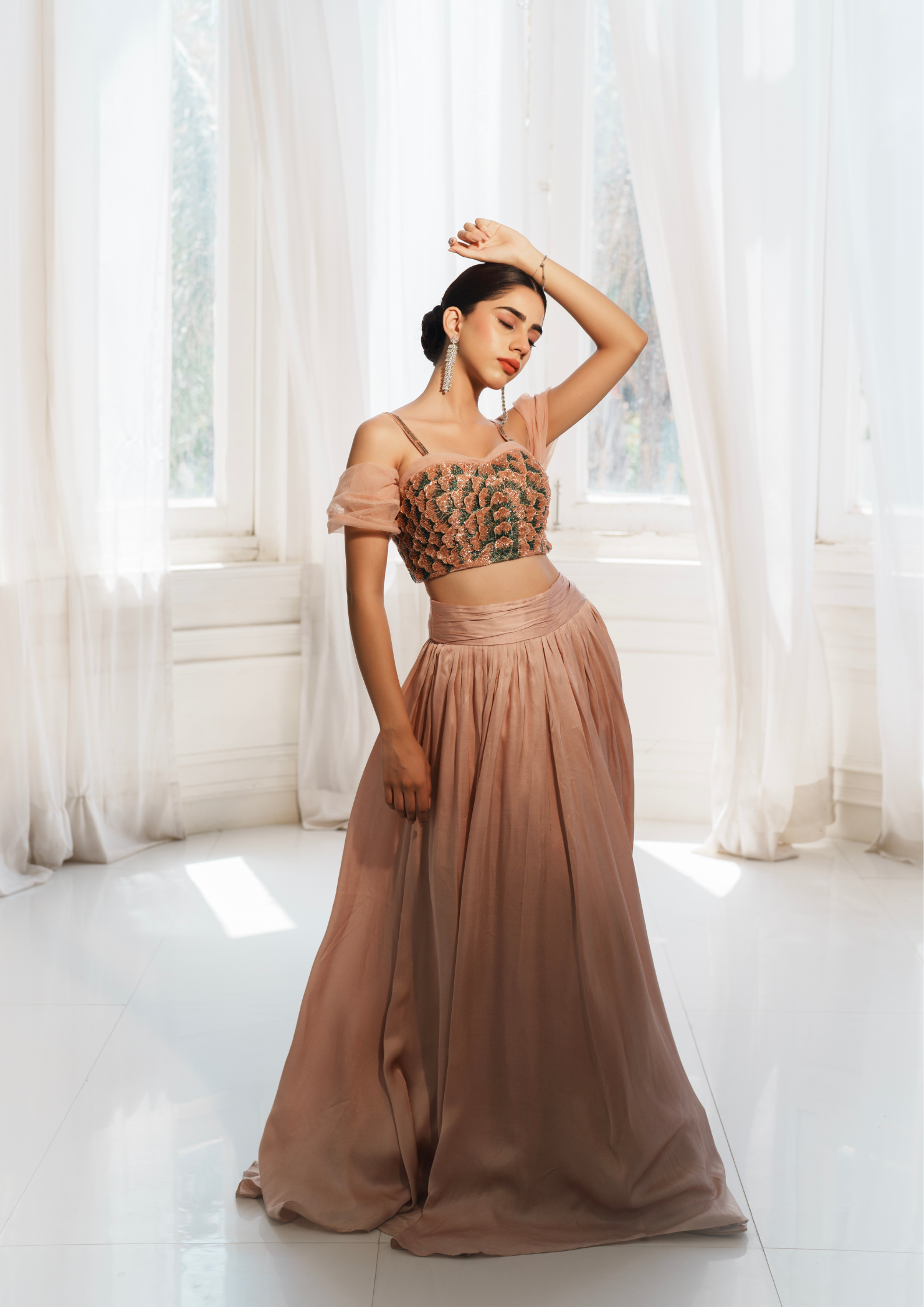 DEVIKA SATIN SKIRT SET